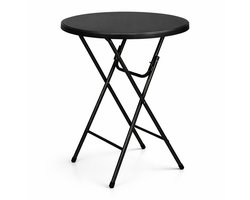 BRASQ Statafel Zwart – Ø80 x 110 cm – Staantafel – Partytafel – Bartafel – Voor Binnen en Buiten – Vouwtafel – Inklapbaar – Kunststof en Metaal
