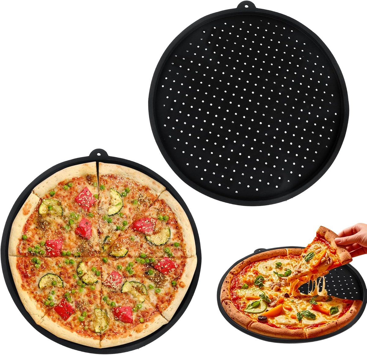Geperforeerde Pizzaplaat Rond 33 cm | Universele Ovenbakplaat met Antiaanbaklaag