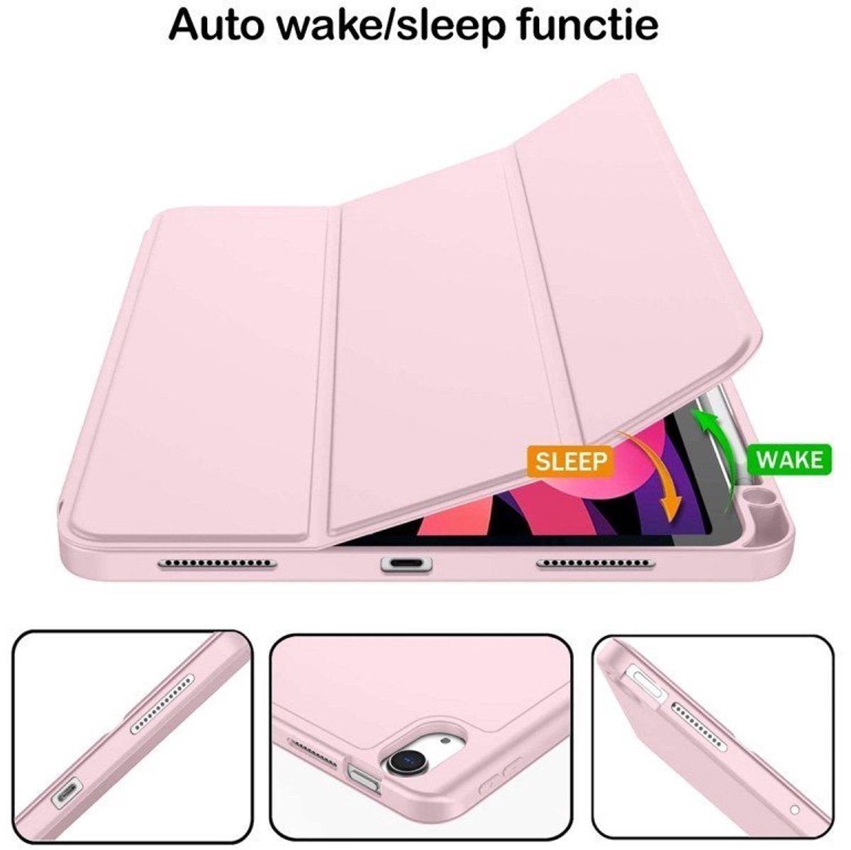 Flexibele Trifold Hoes geschikt voor iPad Pro 13 inch M5 (2025) - roze