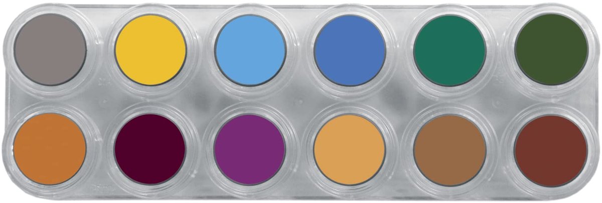 Make-up Palet - 12 Kleuren - Lichaamsdecoratie - Waterbasis - 29 x 9 x 4 cm