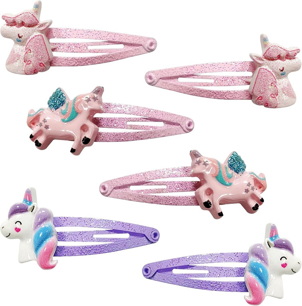Set van 6 Luxe Haarspeldjes voor Meisjes - Glitter & Eenhoorn Decoratie