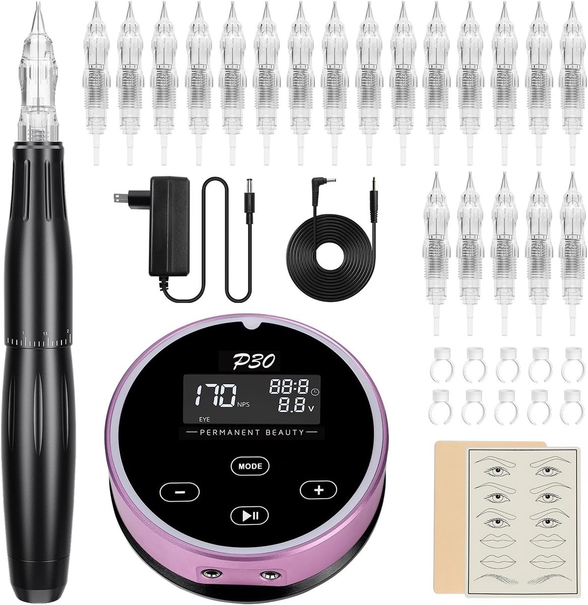 Semi-permanente Make-up Machine Set: Voor Wenkbrauwen, Lippen en Ooglijnen