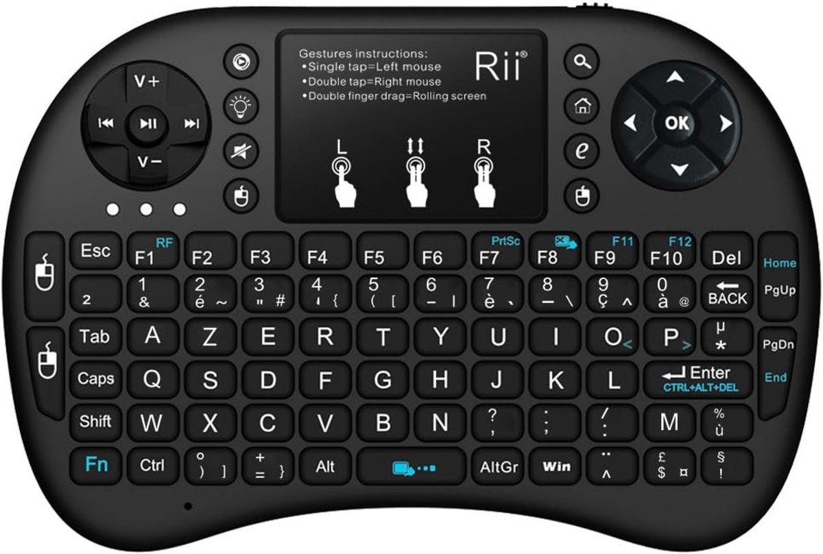 Draadloos Mini Toetsenbord met Touchpad en LED Verlichting - QWERTY/AZERTY Compatibel