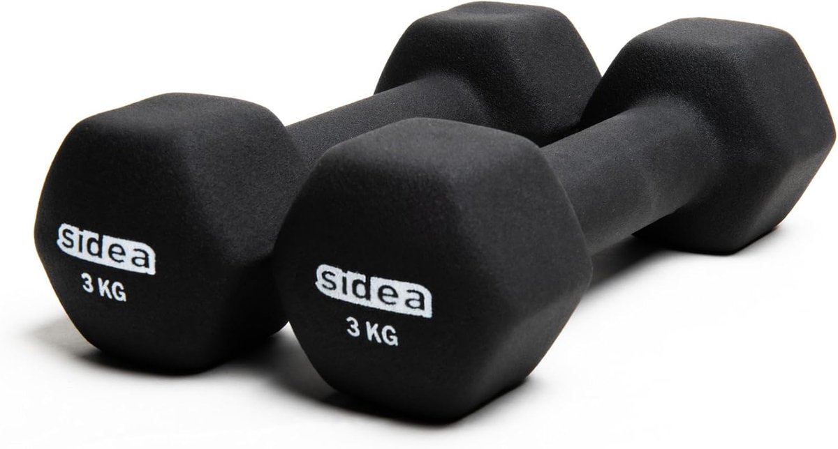 Dumbbells - Halters - Kracht Training - Neopreen Gecoat - 3 kg - Zwart