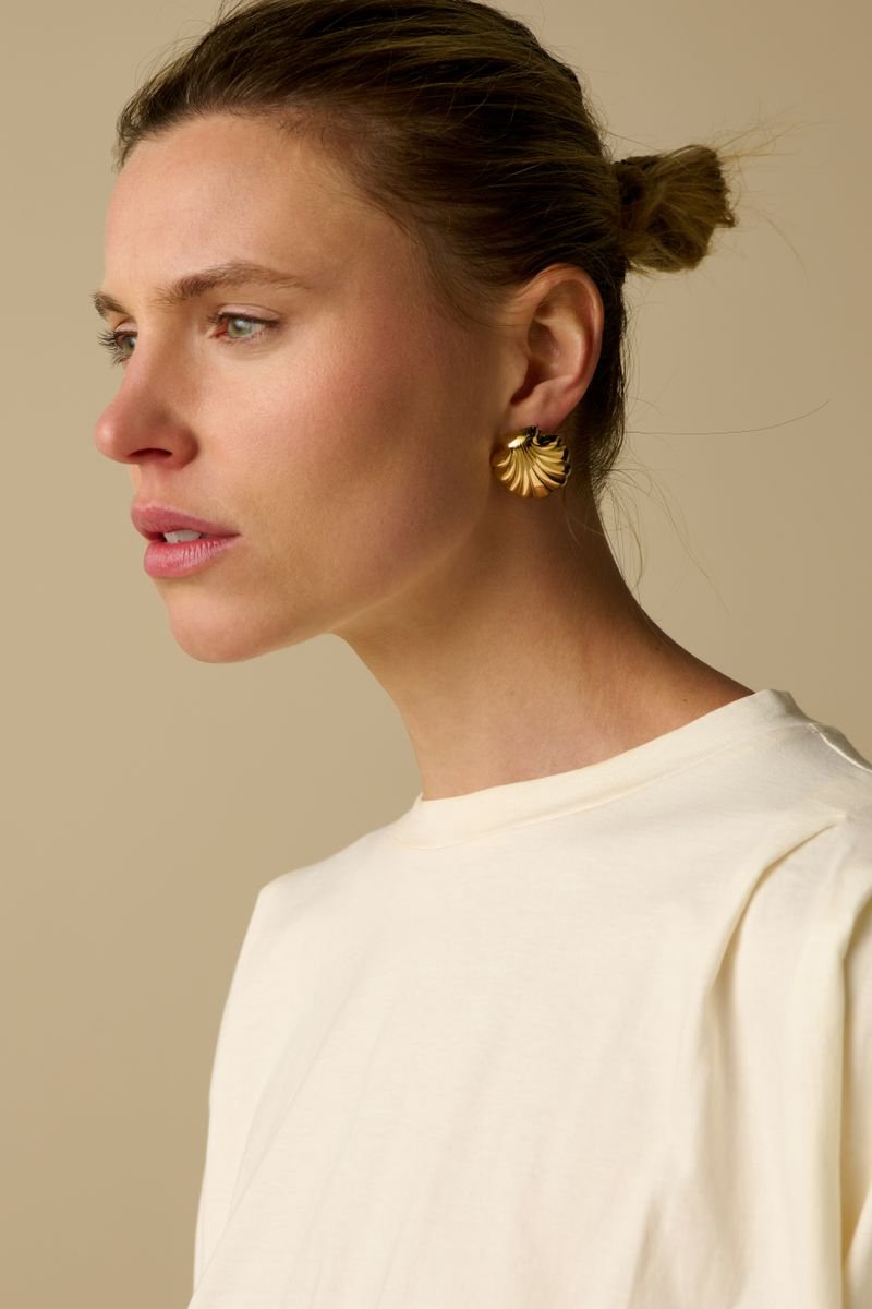 Sissy-Boy - Gold plated schelpen oorbellen