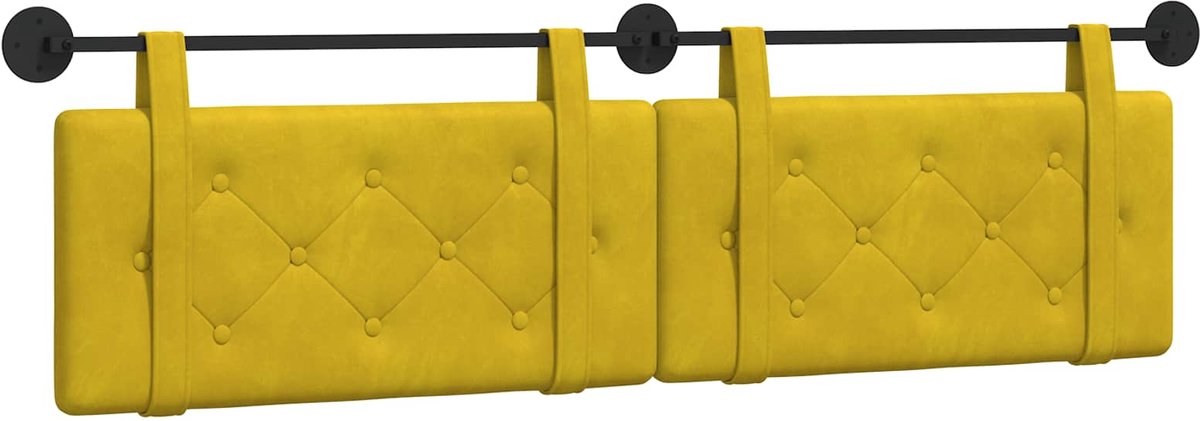 vidaXL - Hangend - hoofdbord - Geel - Fluweel