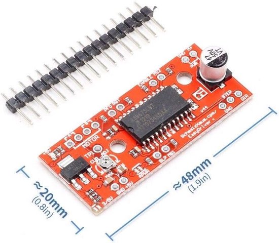 Motor Driver Module - Stappenmotor Controller - Precisie Bewegingssturing - Instelbare Microstepping - 47x20mm - Rood — afbeelding 3