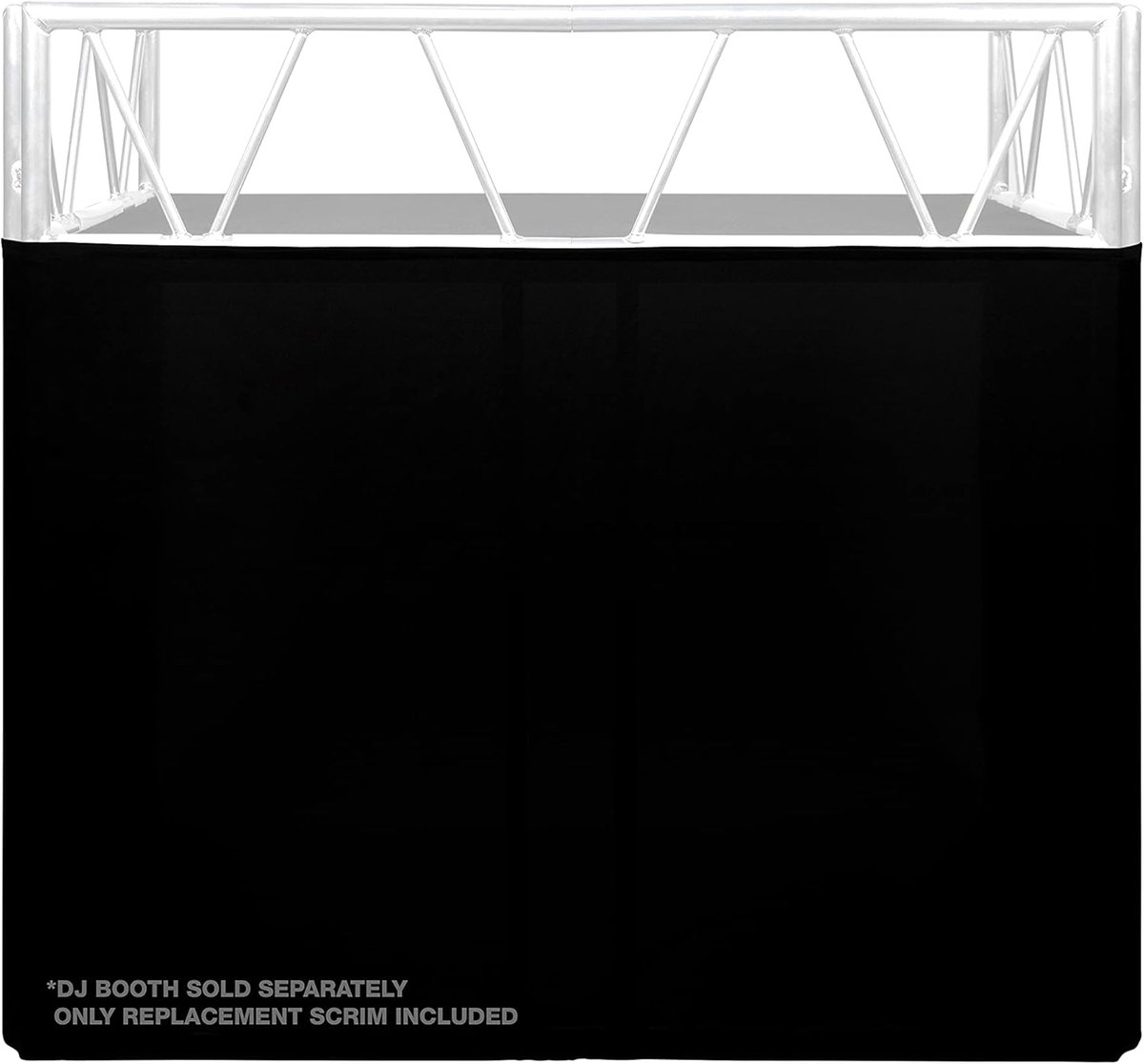 Zwarte DJ Booth Skirt/Scrim voor Indio DJ Meubel - Strakke Afwerking