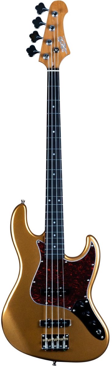 JET JJB-300 GD R JB-style Elektrische Bas 4-snarig Rosewood Toets Goud