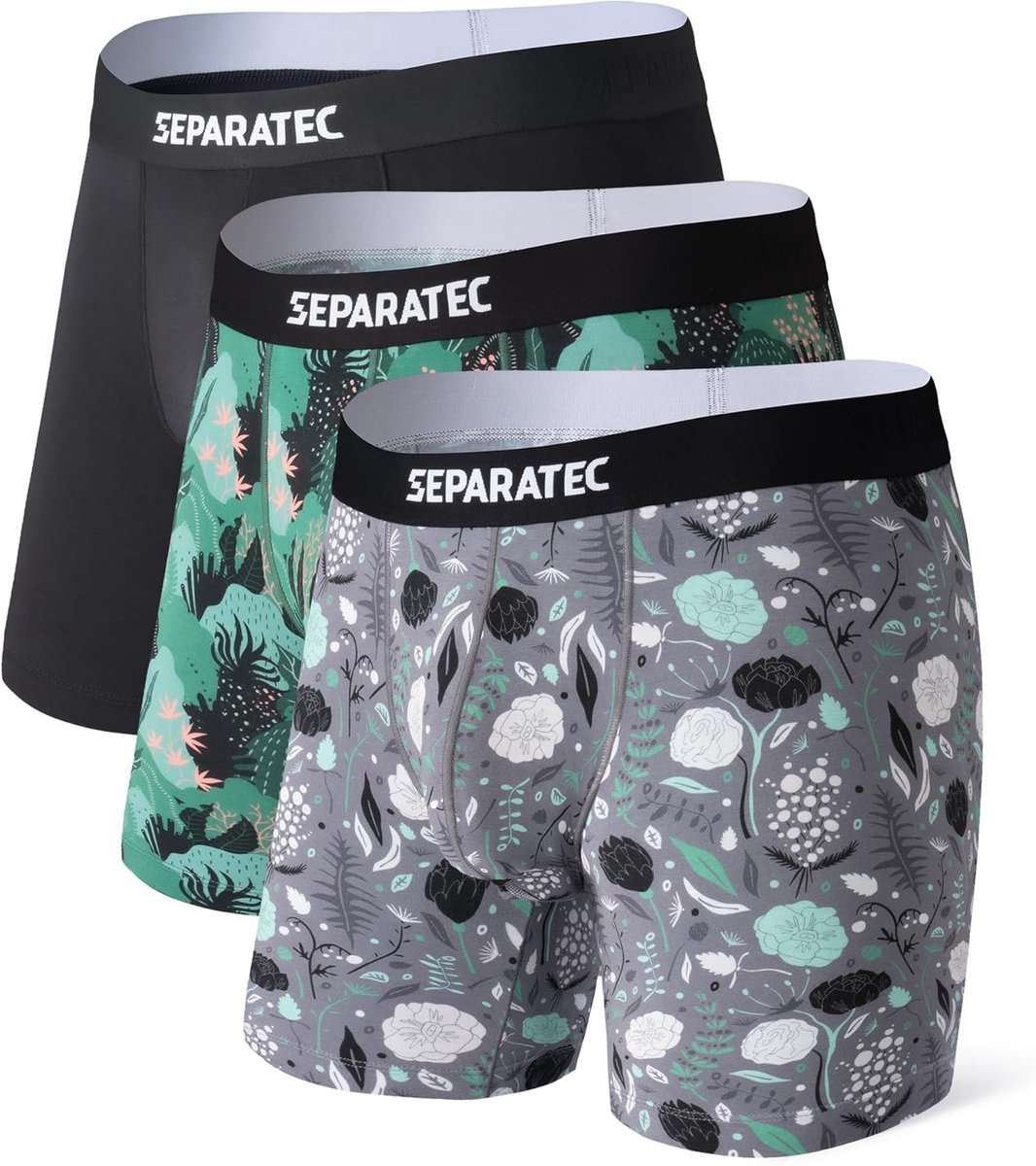 Ademende Bamboe Boxer Shorts voor Heren met Dubbele Ondersteuning - 3 Pack