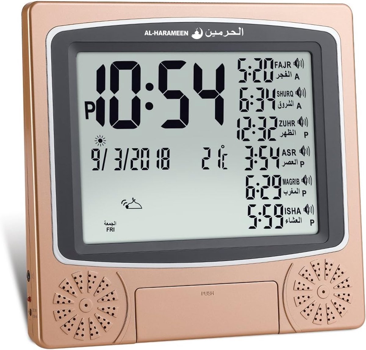 Digitale Azan Klok met Gebedstijden, Islamitische Tafelklok met Alarm en LED-Display