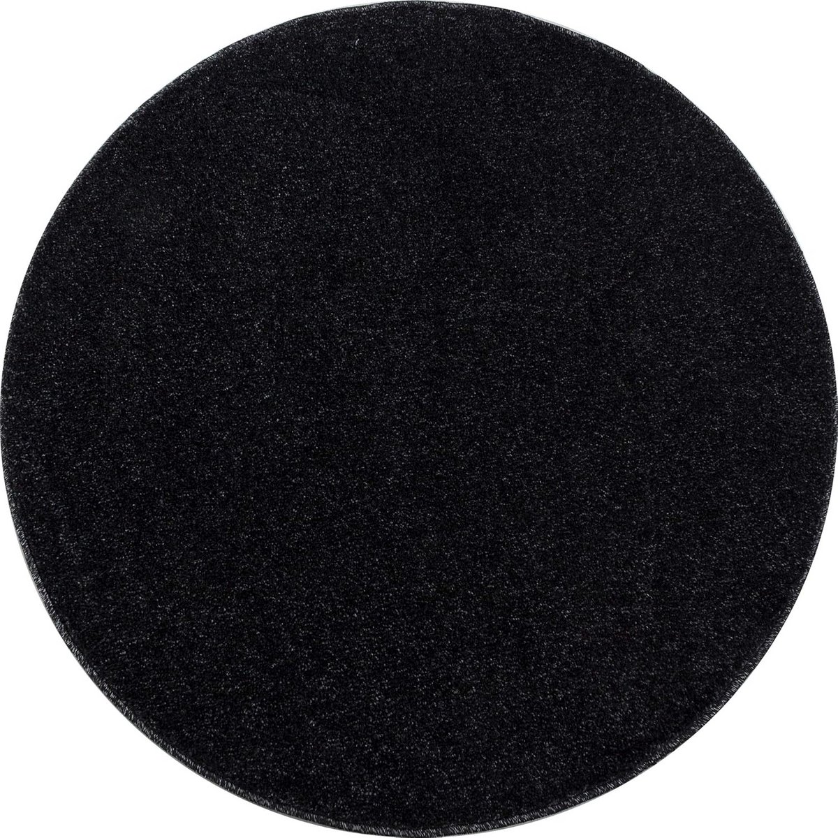 Rond Vloerkleed Antraciet Effen - 160x160 cm - Zacht & Onderhoudsvriendelijk