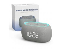 Elcostar Digitale Wekker 2.0 - Nachtlamp licht & Bluetooth Speaker - White Noise Machine met Geluiden - 21 rustgevende klanken - Voor Slaapkamer, Baby, Kinderen & Volwassenen