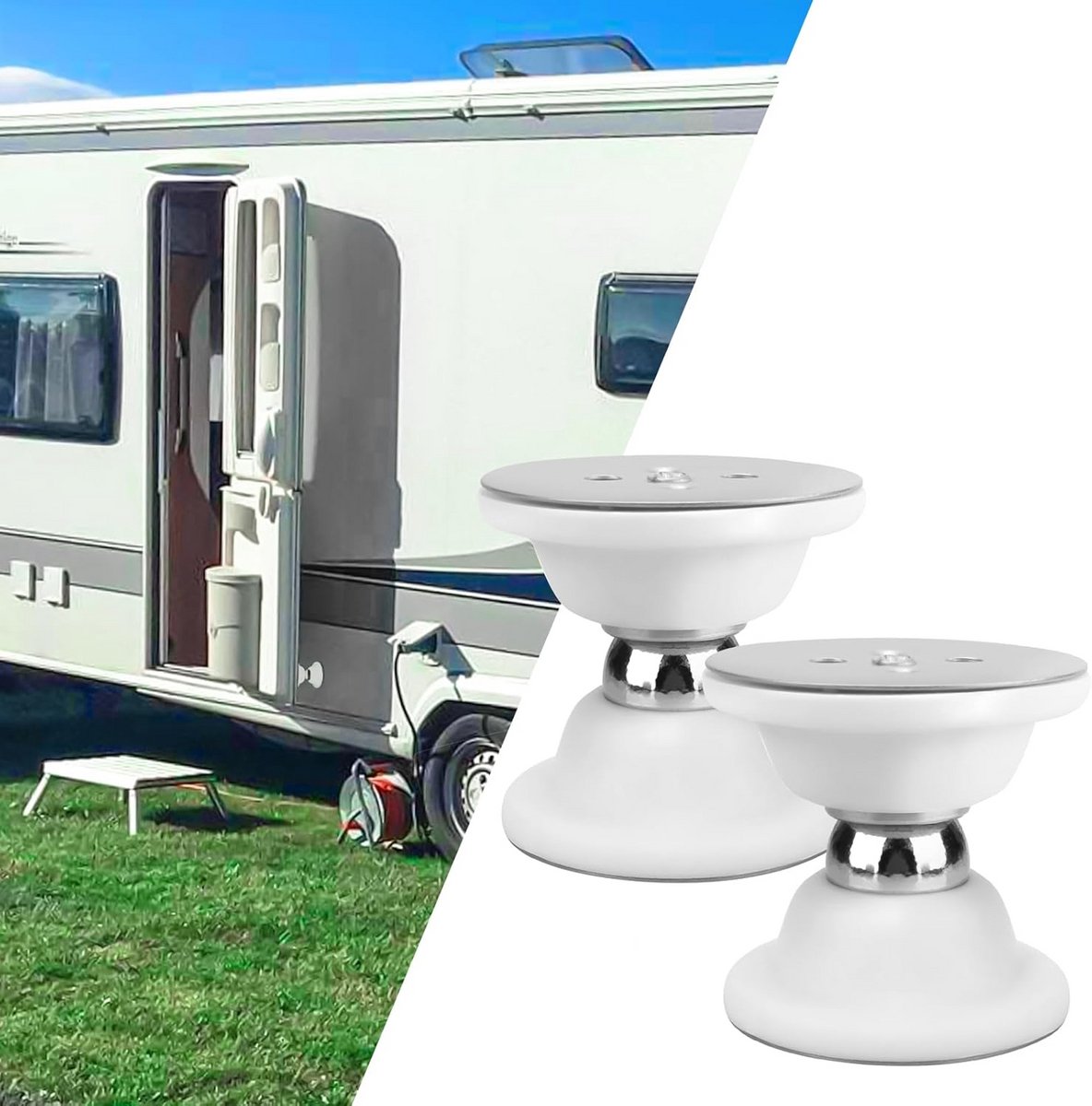 Magnetische bagagedeurvergrendeling voor camper en aanhangwagen - 2 stuks, wit