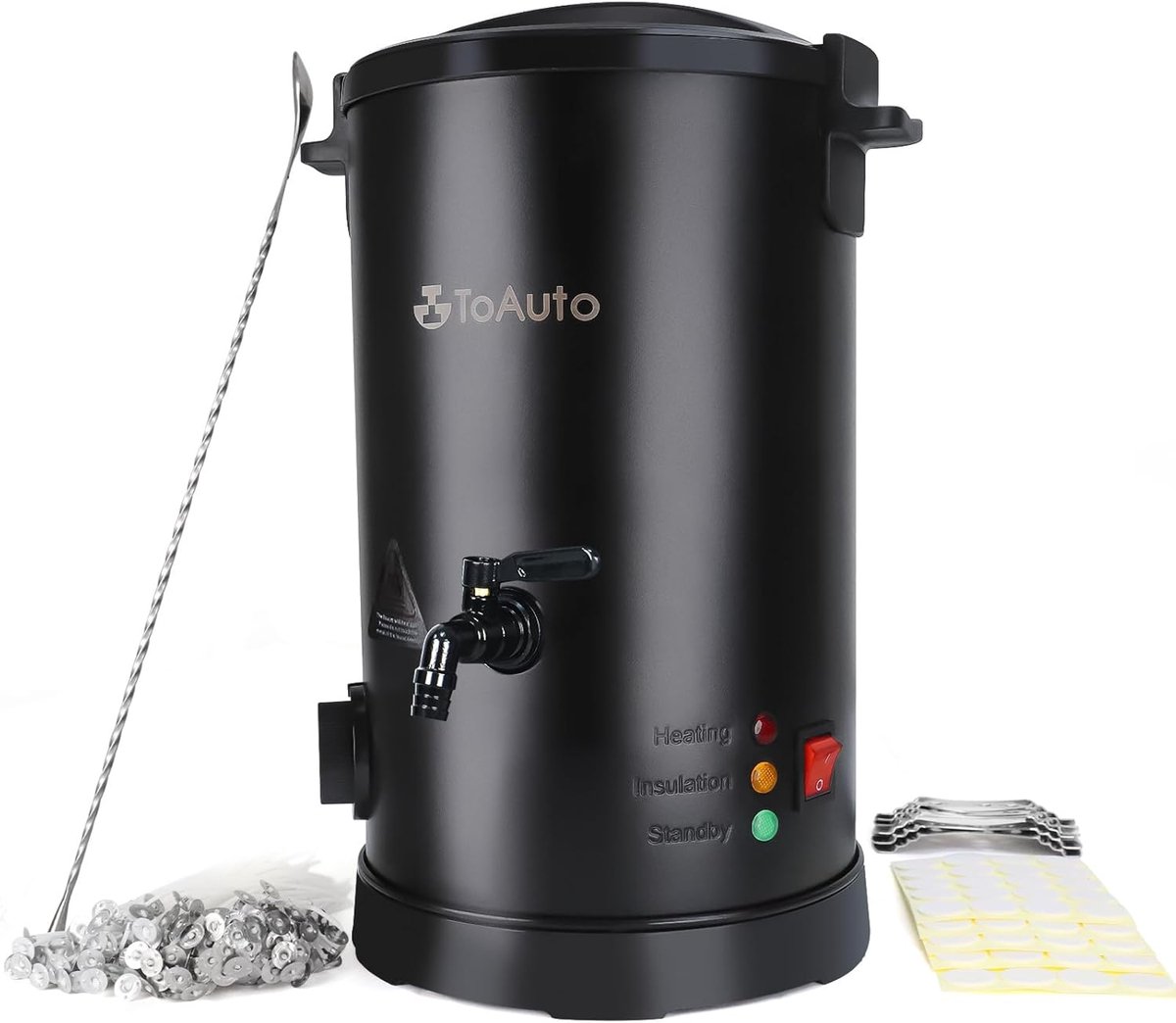 TOAUTO Wax Melter voor het maken van kaarsen extra grote wax smeltoven met snelle schenktuit en temperatuurregeling, 12 lbs wascapaciteit voor kaarszeep bedrijf snel gemakkelijk schoon