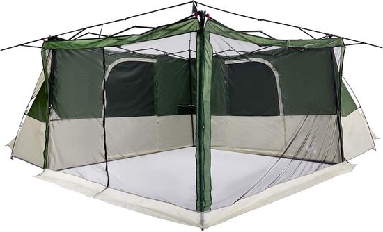 vidaXL - Binnentent - met - dak - met - opslag - Groen - 520 - x - 520 - x - 190 - cm - taft van Vidaxl — afbeelding 3