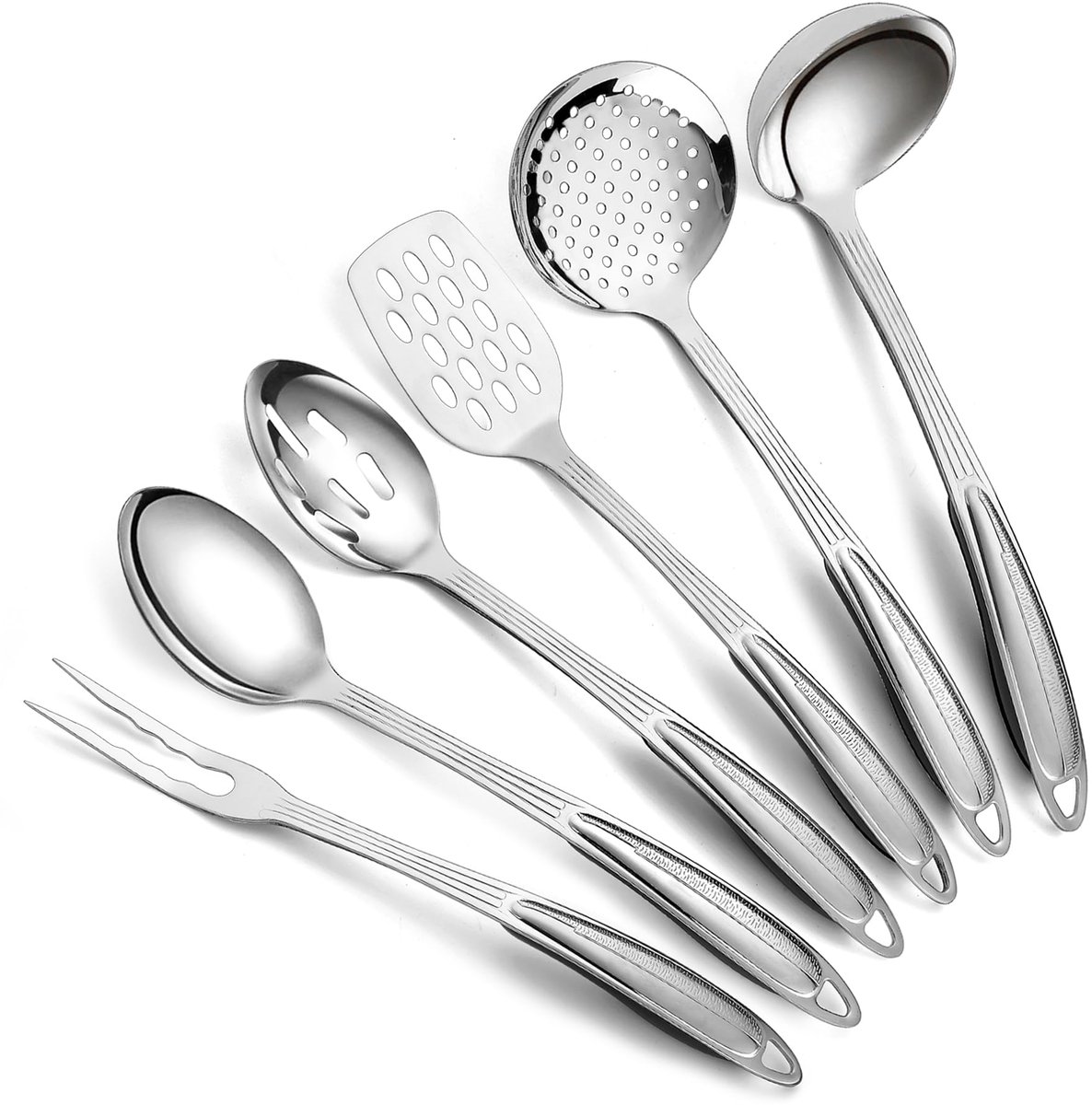 Keukengerei set 6 stuks van roestvrij staal - kookgerei en keukengadgets essentials