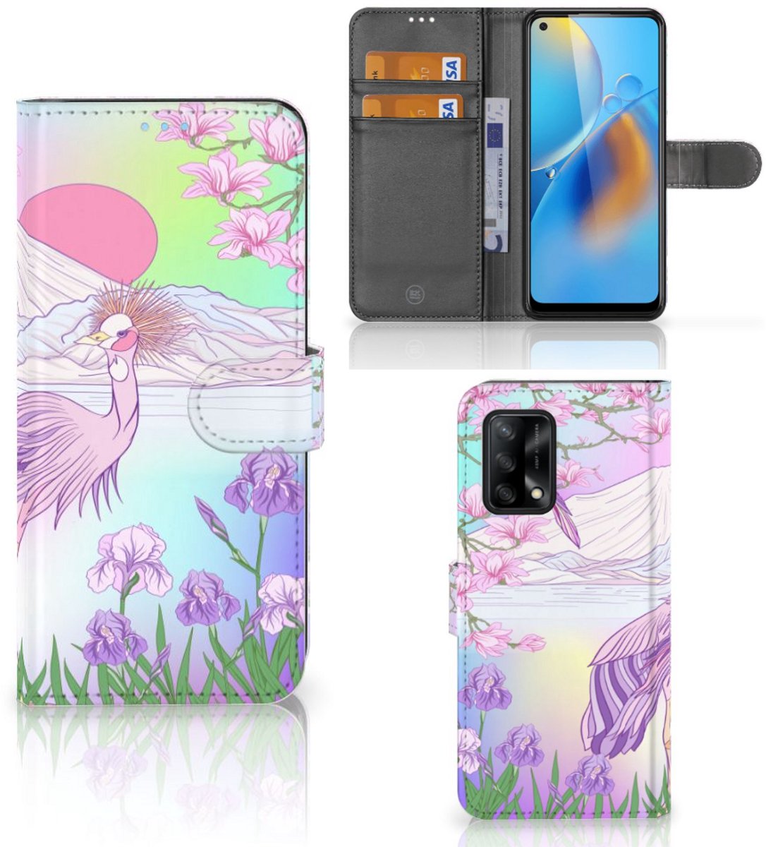 OPPO A74 4G Telefoonhoesje met Pasjes Bird