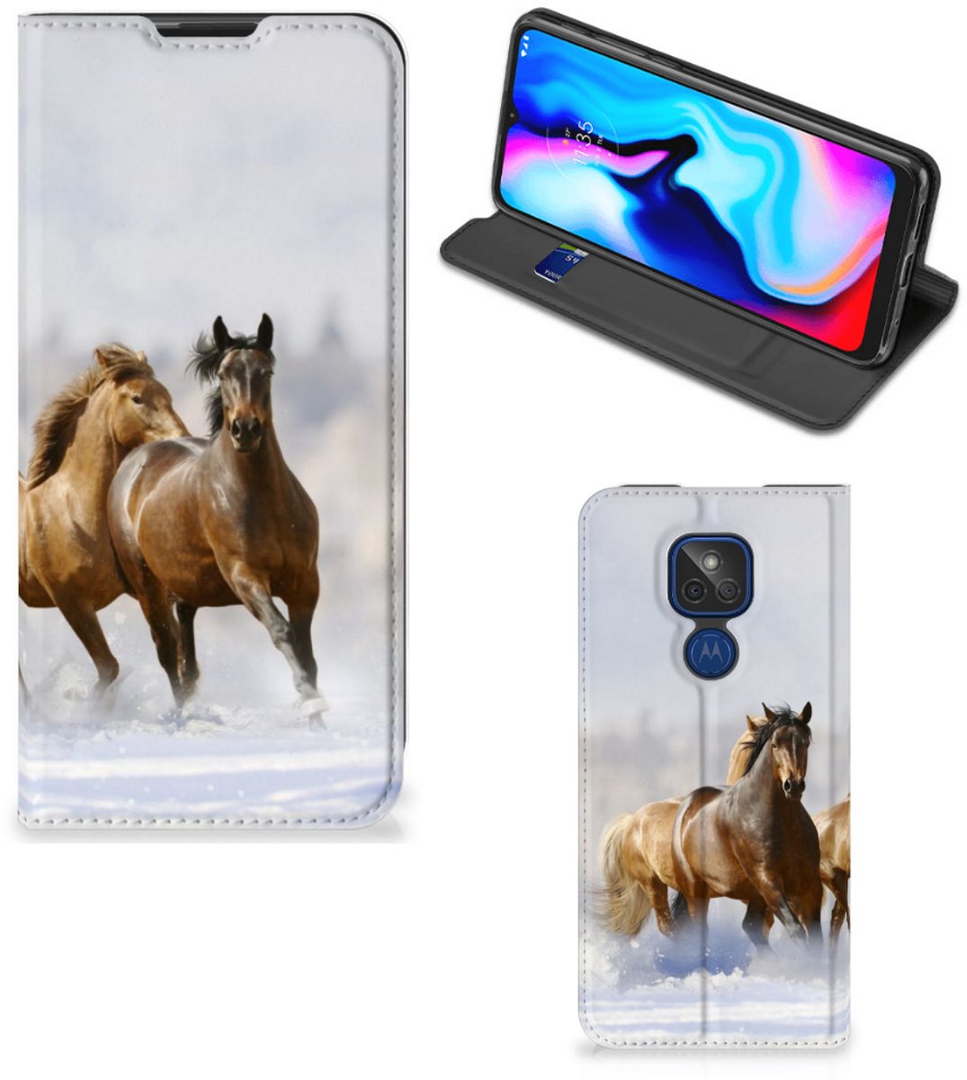 Motorola Moto G9 Play Hoesje maken Paarden