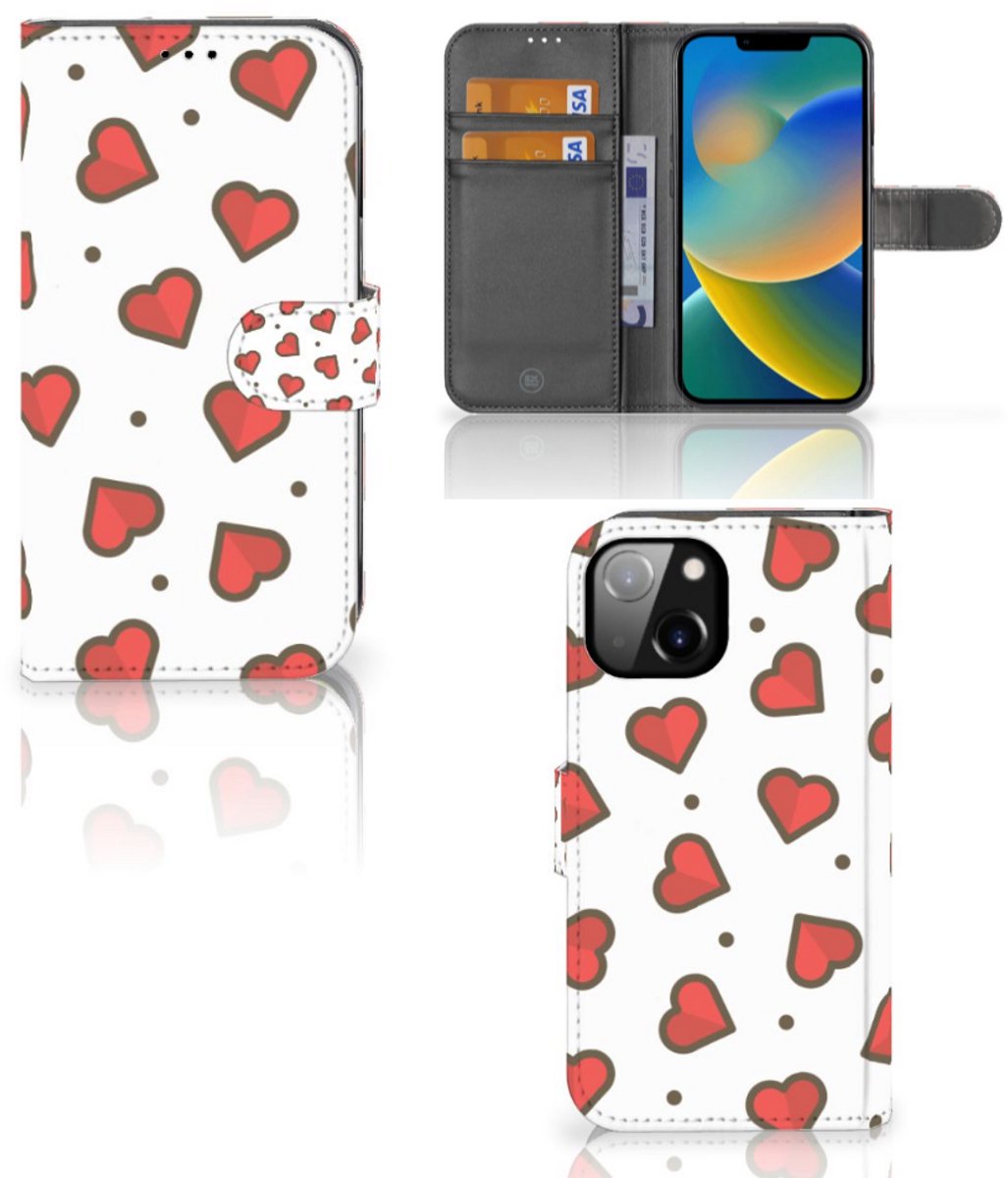 Apple iPhone 14 Telefoon Hoesje Hearts