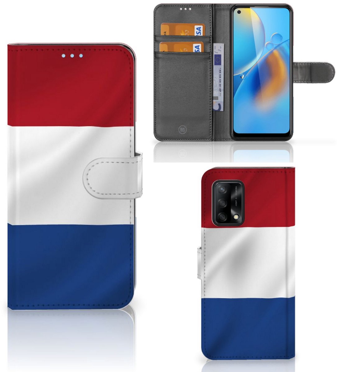 OPPO A74 4G Bookstyle Case Nederlandse Vlag