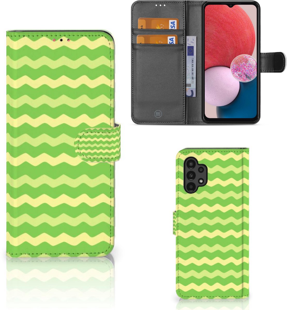 Samsung Galaxy A13 (4G) Telefoon Hoesje Waves Green