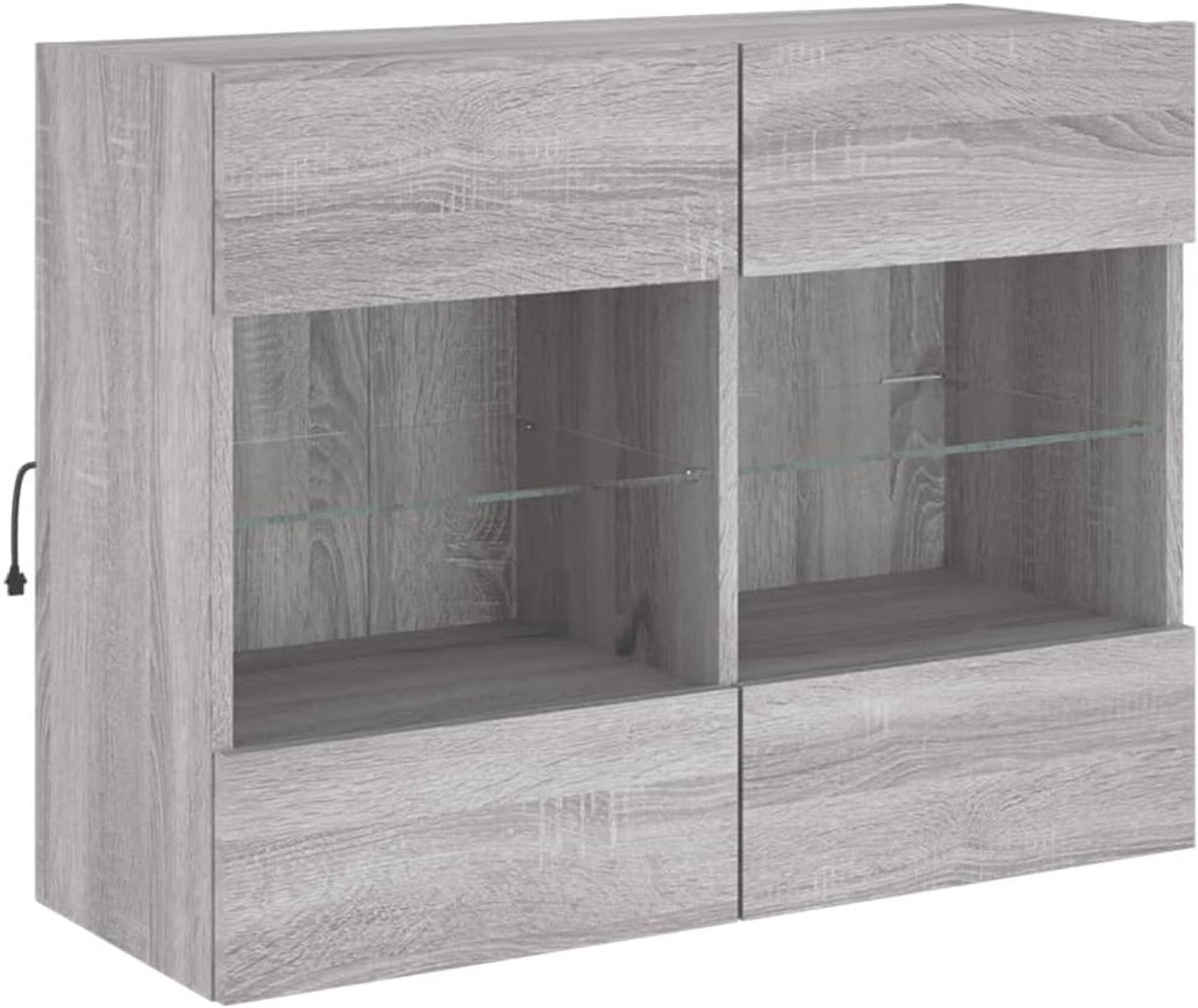TV wandmeubel met LED-verlichting - 78,5x30x60,5 cm - Grijs Sonoma - Modern en Ruimtebesparend