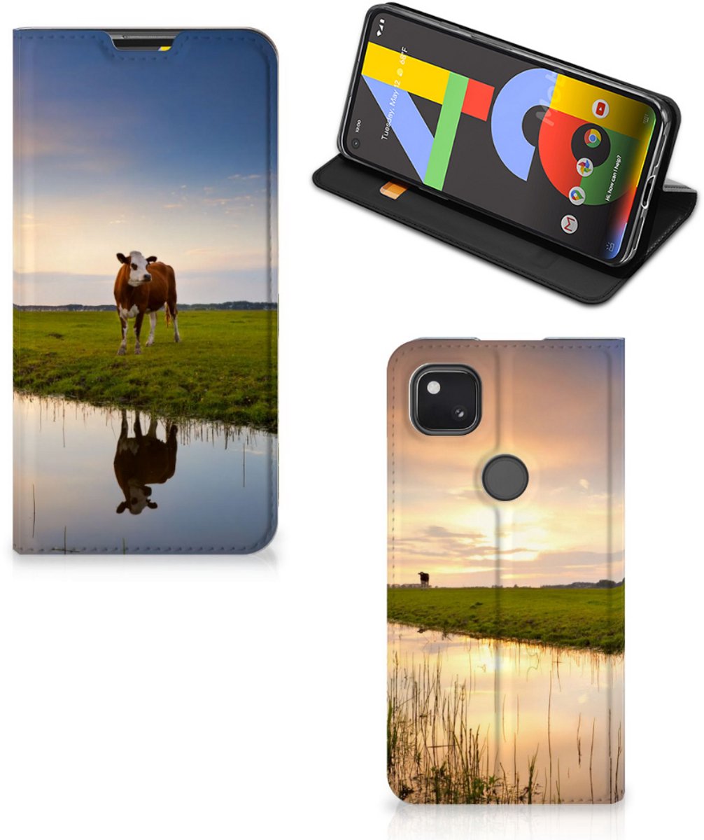 Standcase Hoesje voor Google Pixel 4a Hoesje maken Koe
