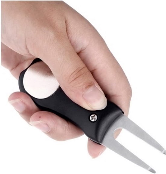 Opvouwbare pitchfork met munten voor balmarkering - Divot tool met balmarker — afbeelding 2
