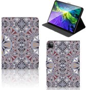 Étui photo iPad Pro 11 (2020) Étui avec carreaux de fleurs à fermeture magnétique