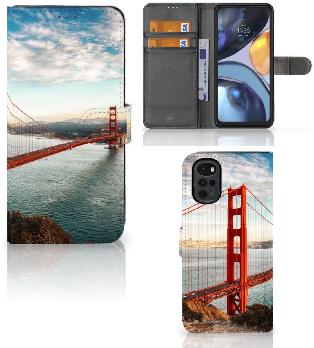 Motorola Moto G22 Flip Cover Golden Gate Bridge