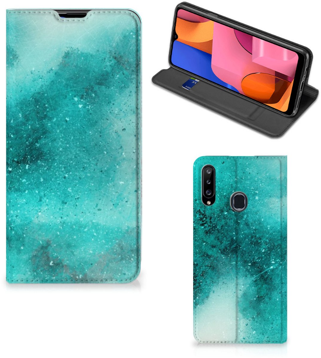 Bookcase Samsung Galaxy A20s Painting Blue