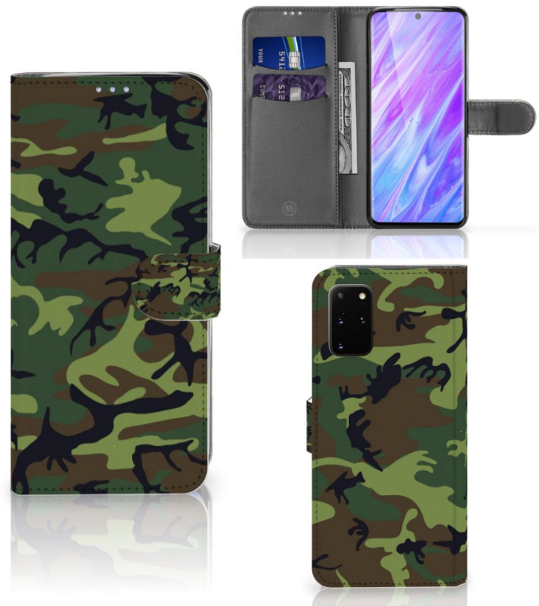 Samsung Galaxy S20 Plus Telefoon Hoesje Army Dark