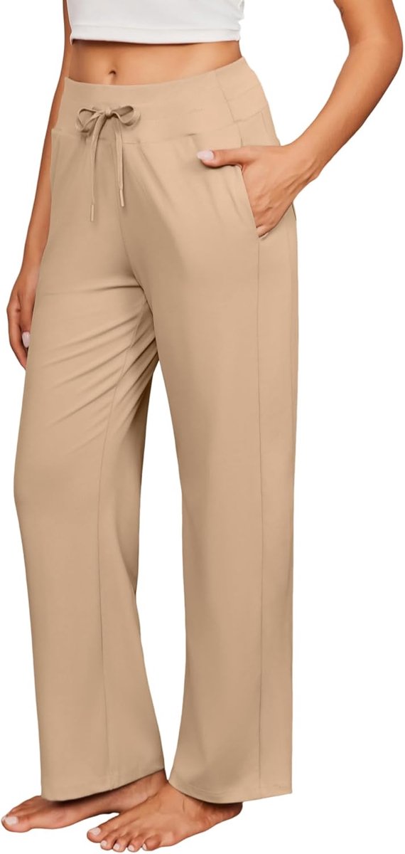 Dames Joggingbroek UPF 50+ Casual Lange Open Onderkant Yoga Sportbroek Hoge Taille met 4 Zakken — afbeelding 2