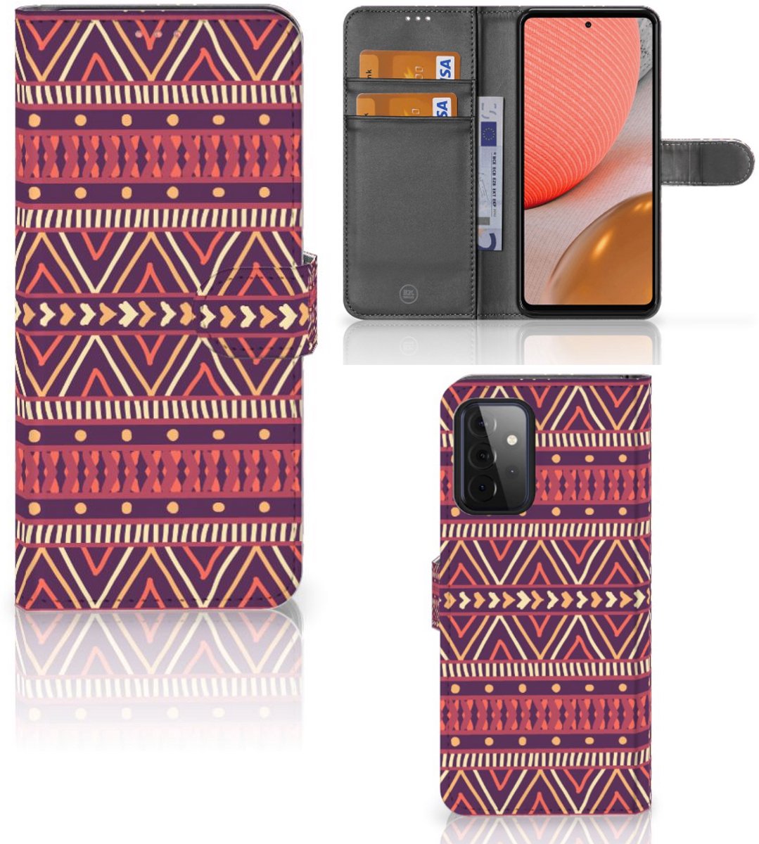 Samsung Galaxy A72 Telefoon Hoesje Aztec Paars