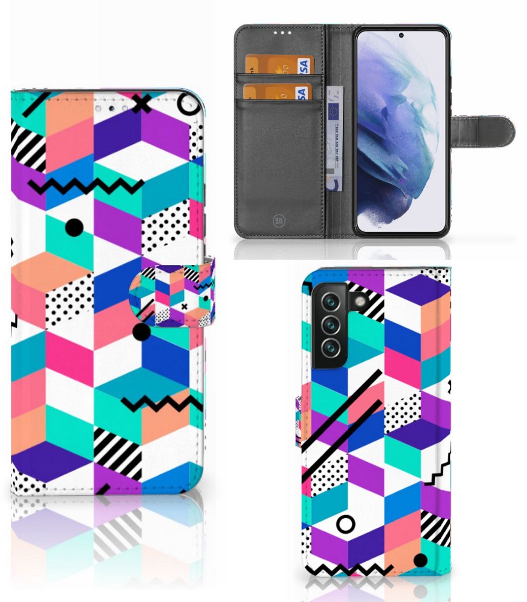 Samsung Galaxy S22 Plus Book Case Blokken Kleurrijk