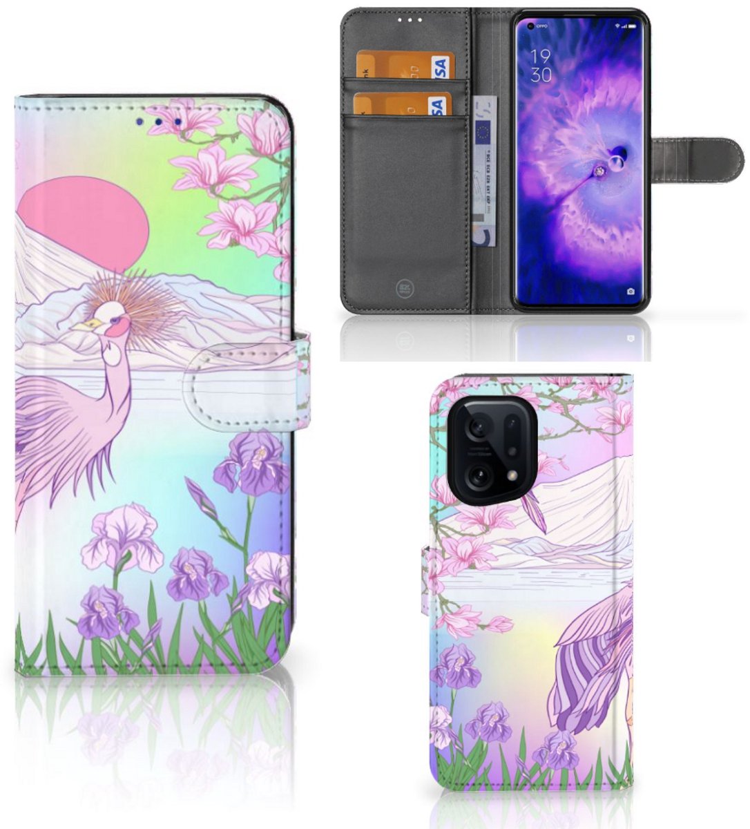 OPPO Find X5 Telefoonhoesje met Pasjes Bird