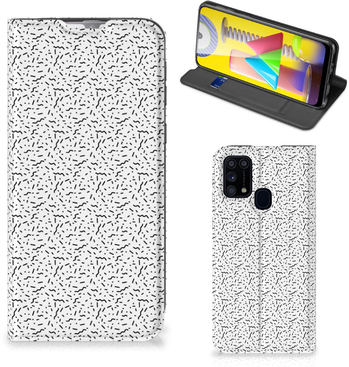 Samsung Galaxy M31 Hoesje met Magneet Stripes Dots