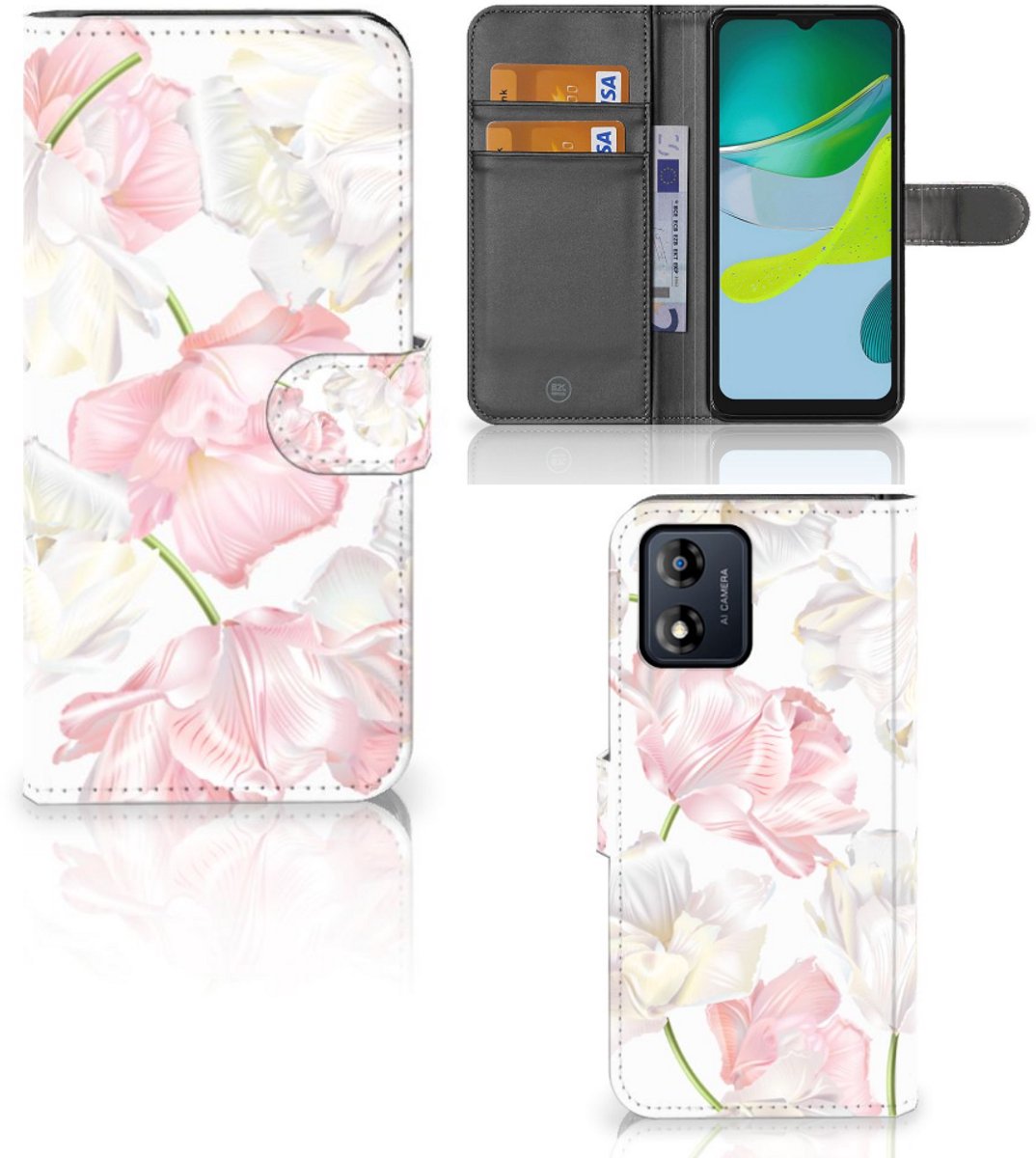 Motorola Moto E13 4G Hoesje Lovely Flowers