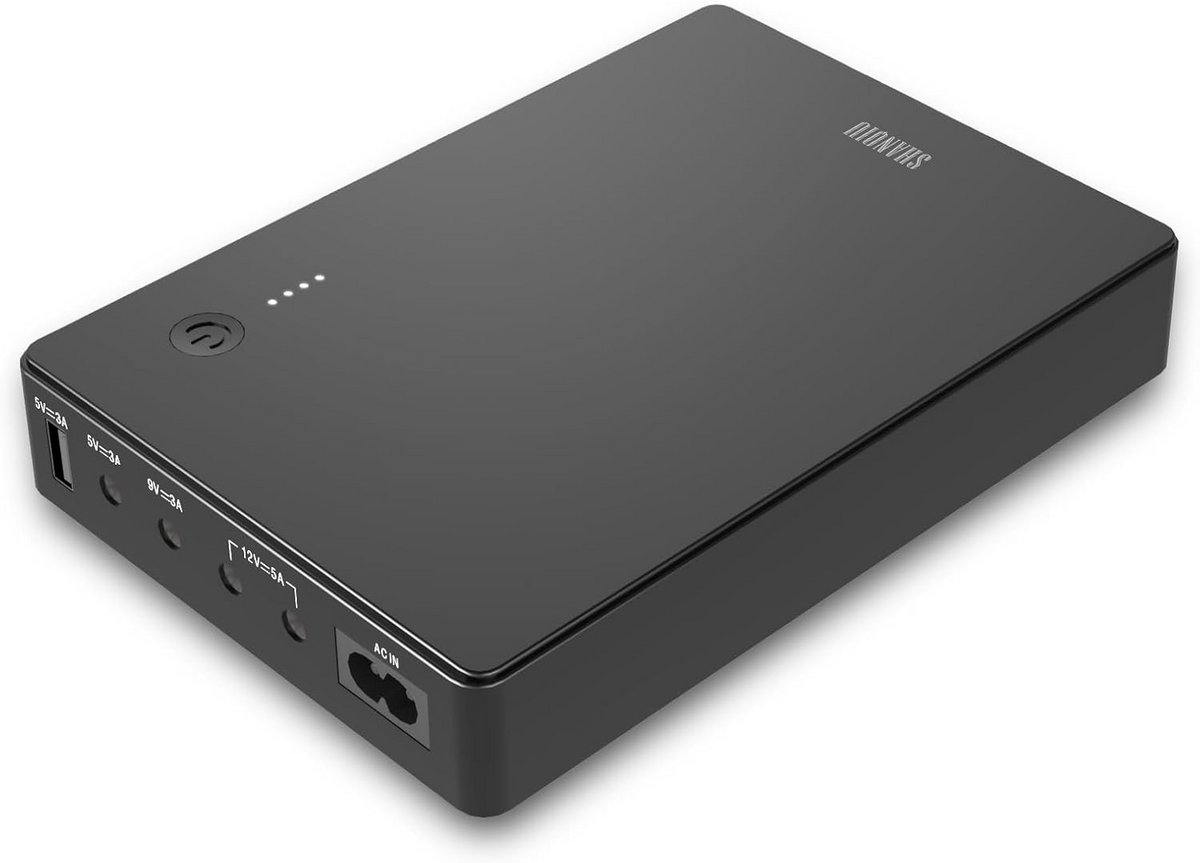 Mini UPS Ononderbroken Stroomvoorziening voor Router, Modem en Camera - 74Wh Draagbare Accu