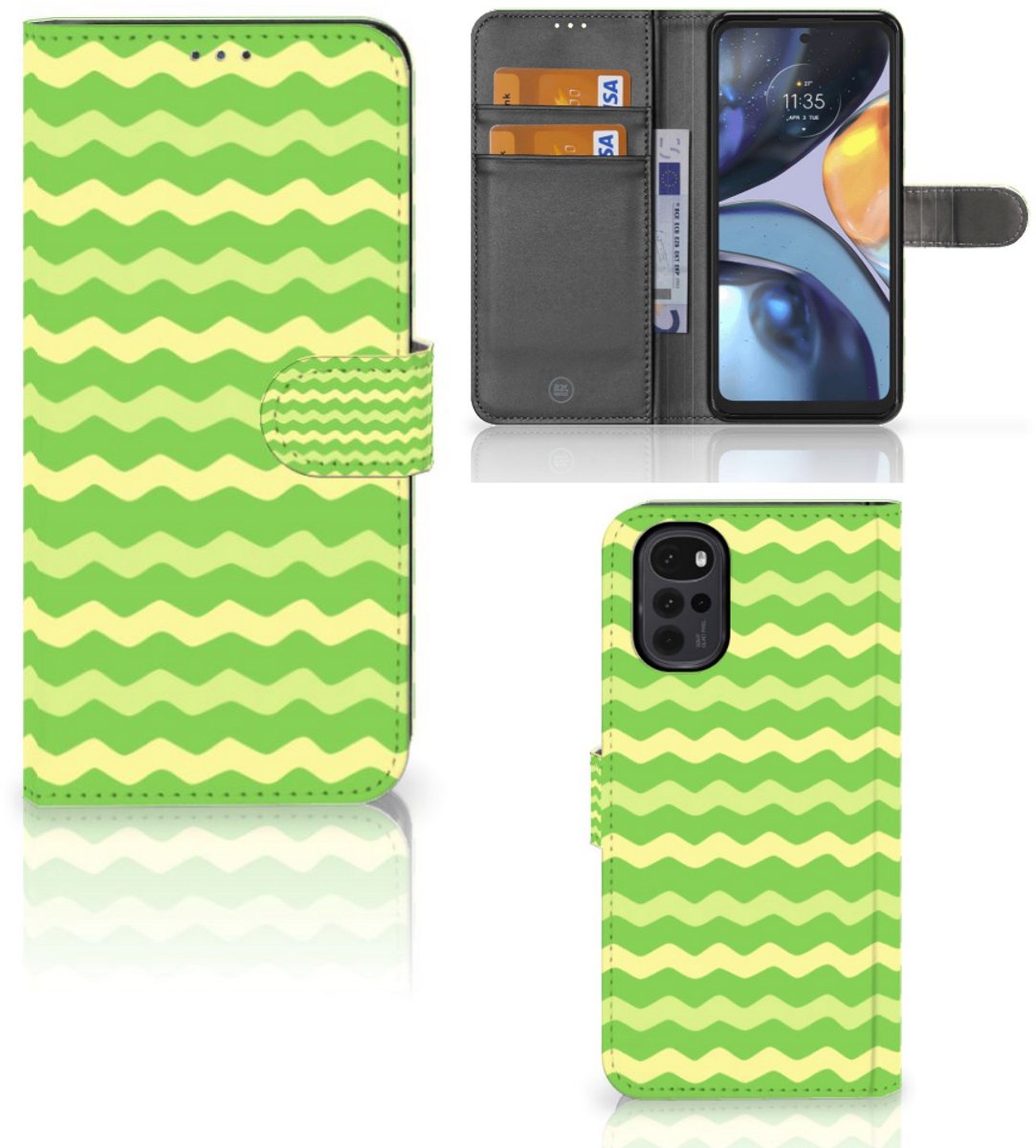 Motorola Moto G22 Telefoon Hoesje Waves Green