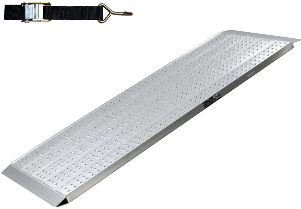 TRUTZHOLM 1 x aluminium oprijplaat 200 x 70 cm draagvermogen 540 kg grijs star geperforeerd laadplatform