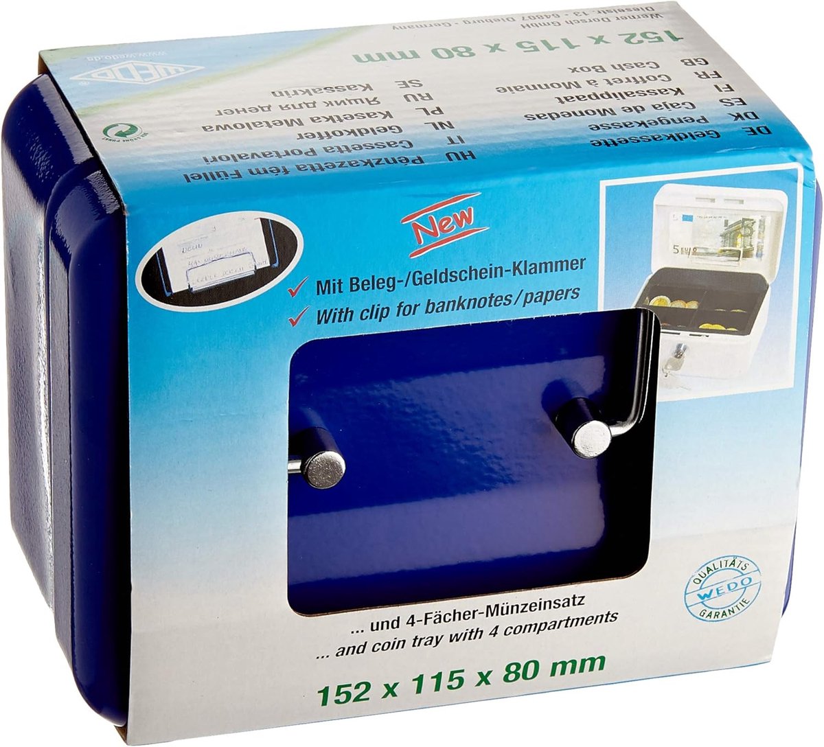Robuuste Stalen Geldcassette met Cilinderslot en Munteninzet