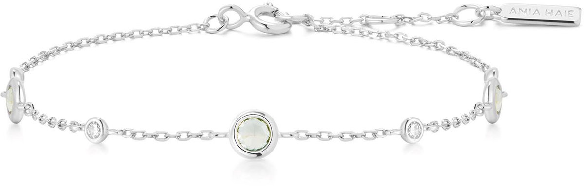 Silver Green Station Bracelet S