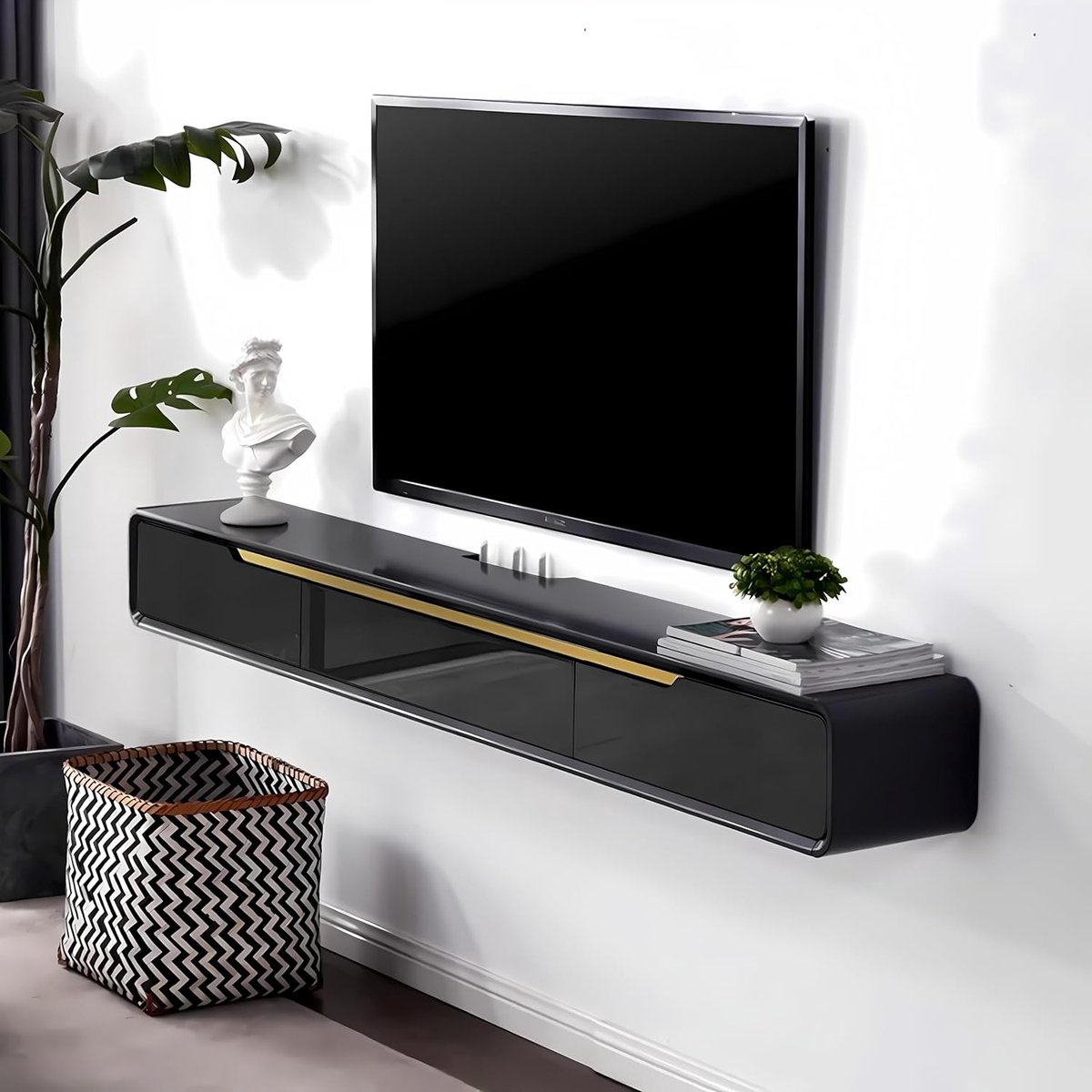 Moderne Zwevende TV Meubel met 2 Lades en Kabelgeleiding - 120 / 160 / 180 / 200 CM