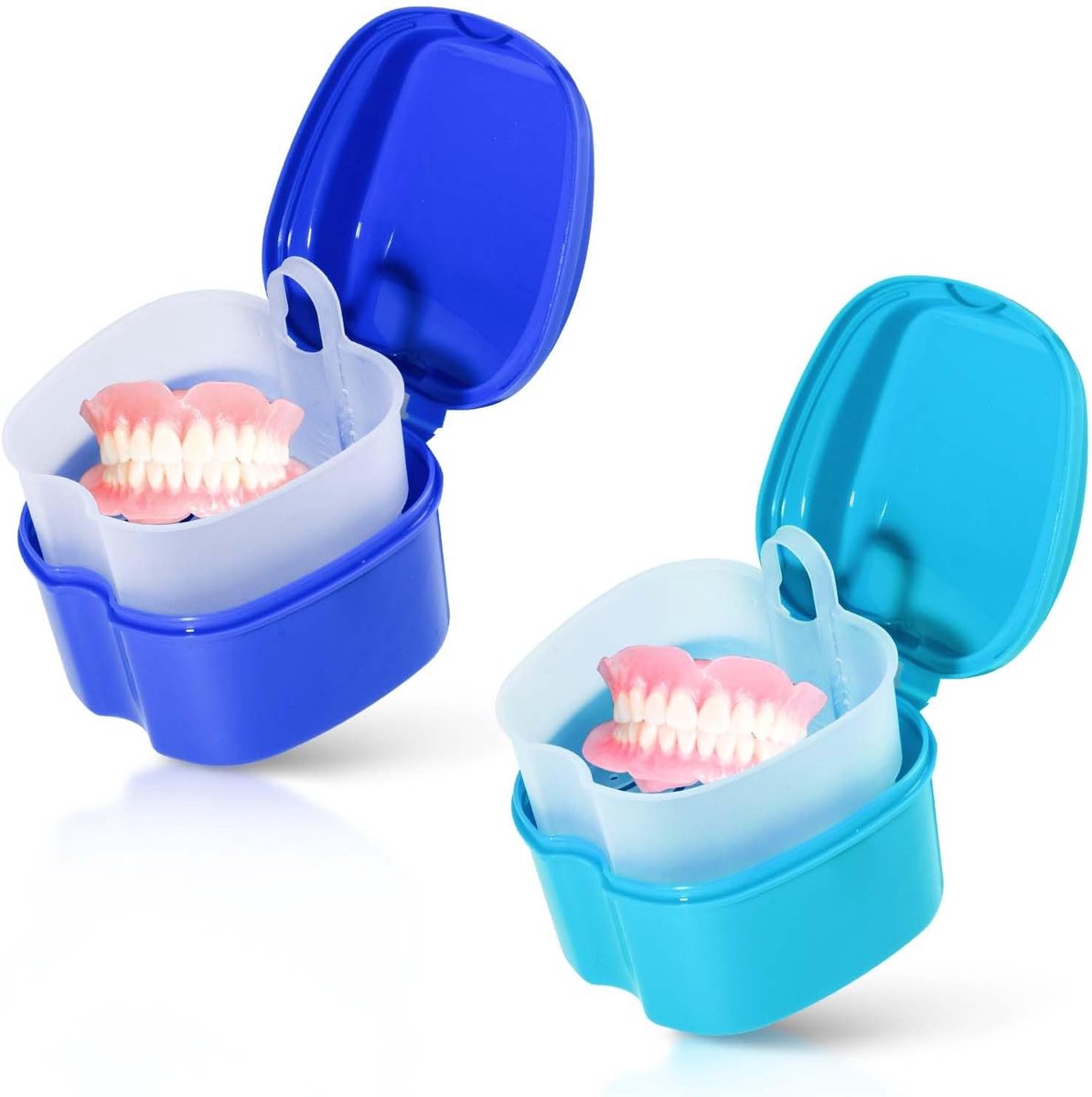 2-Pack Kleuren Gebit Bad Case - Lichtblauw en Blauw voor Reizen en Reiniging