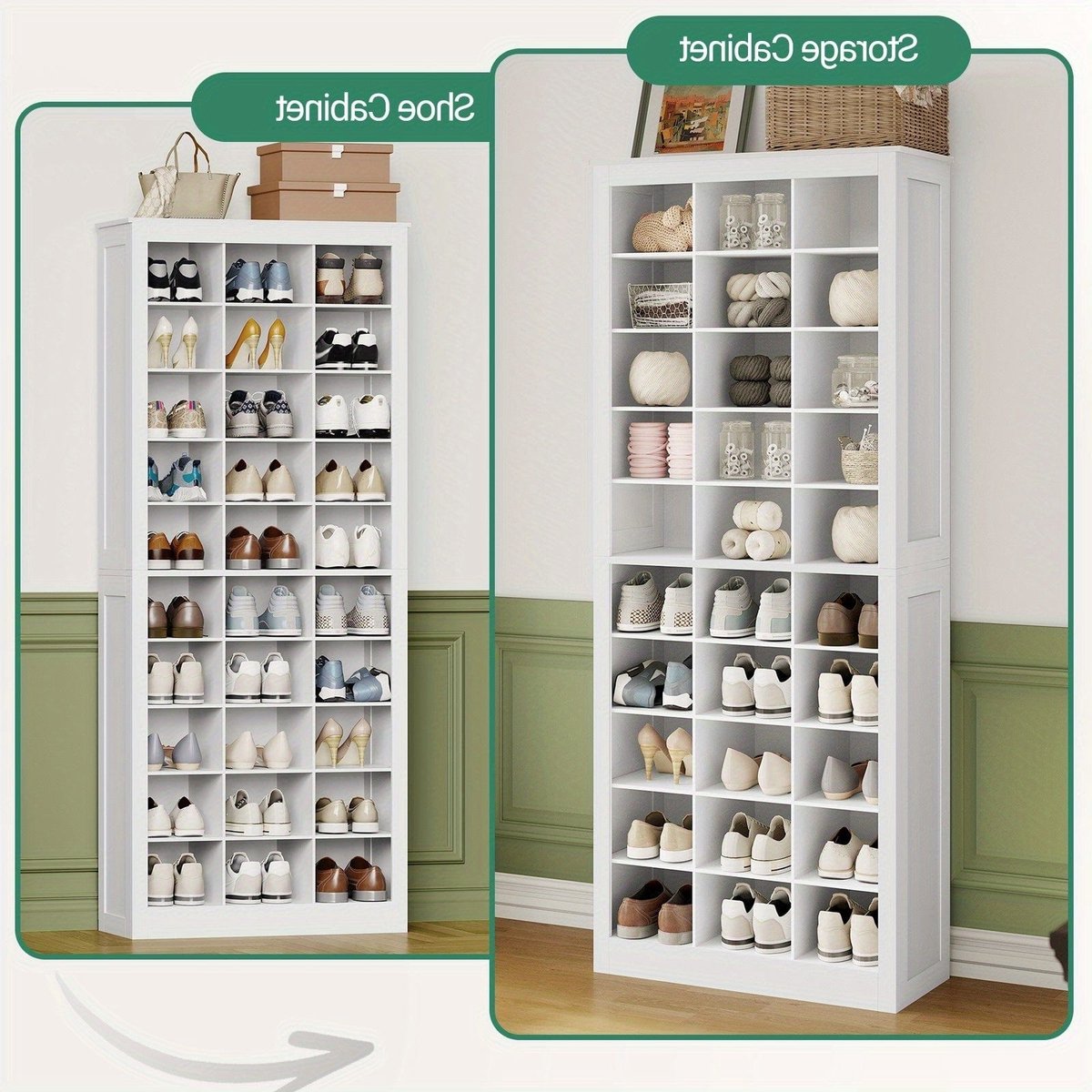 Schoenenkast – Vrijstaande Schoenenkast – Schoenenopberger – Schoenrek – Schoenmeubel – Witte Kleur – 30 Paar Schoenen – Ruimtebesparend Design