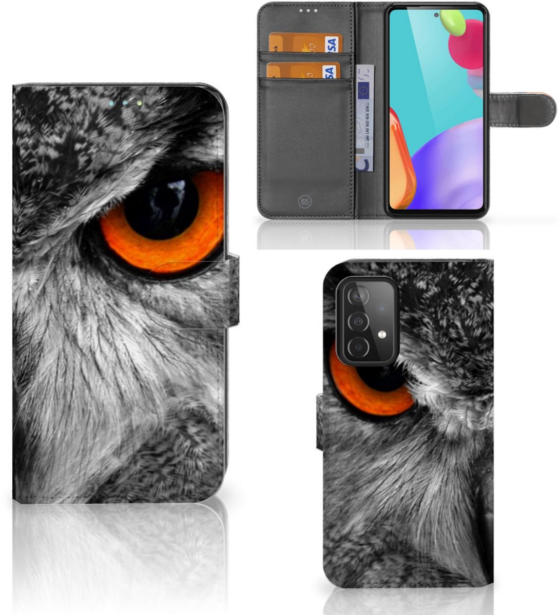 Samsung Galaxy A52 Telefoonhoesje met Pasjes Uil
