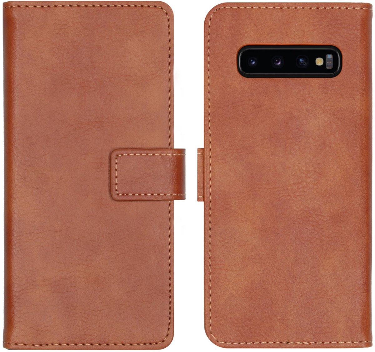 imoshion Hoesje - Geschikt voor Samsung Galaxy S10 - Luxe Bookcase - Bruin