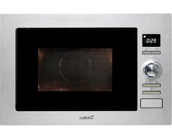 Inbouwmagnetron 25L Roestvrij Staal Met 1000W Grill - 8 Automatische Menu's